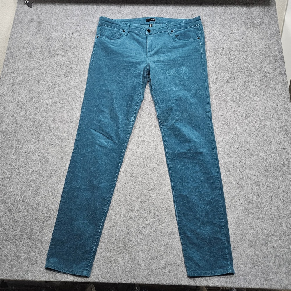 Edyson Hampton Skinny Jeans Womens‎ 32 Long Teal Blue Corduroy Stretch 32x32